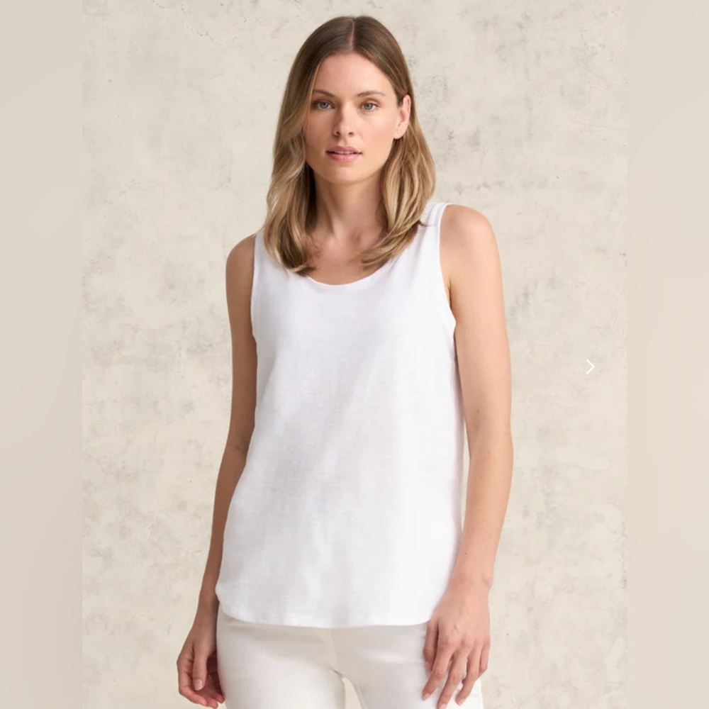 NWOT Oversized BLUE ILLUSION White Sleeveless Top